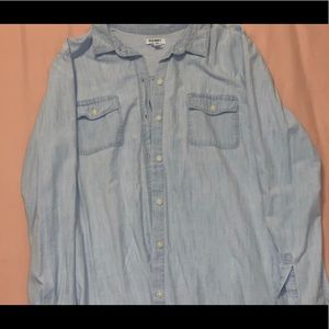 Faux jean button up shirt